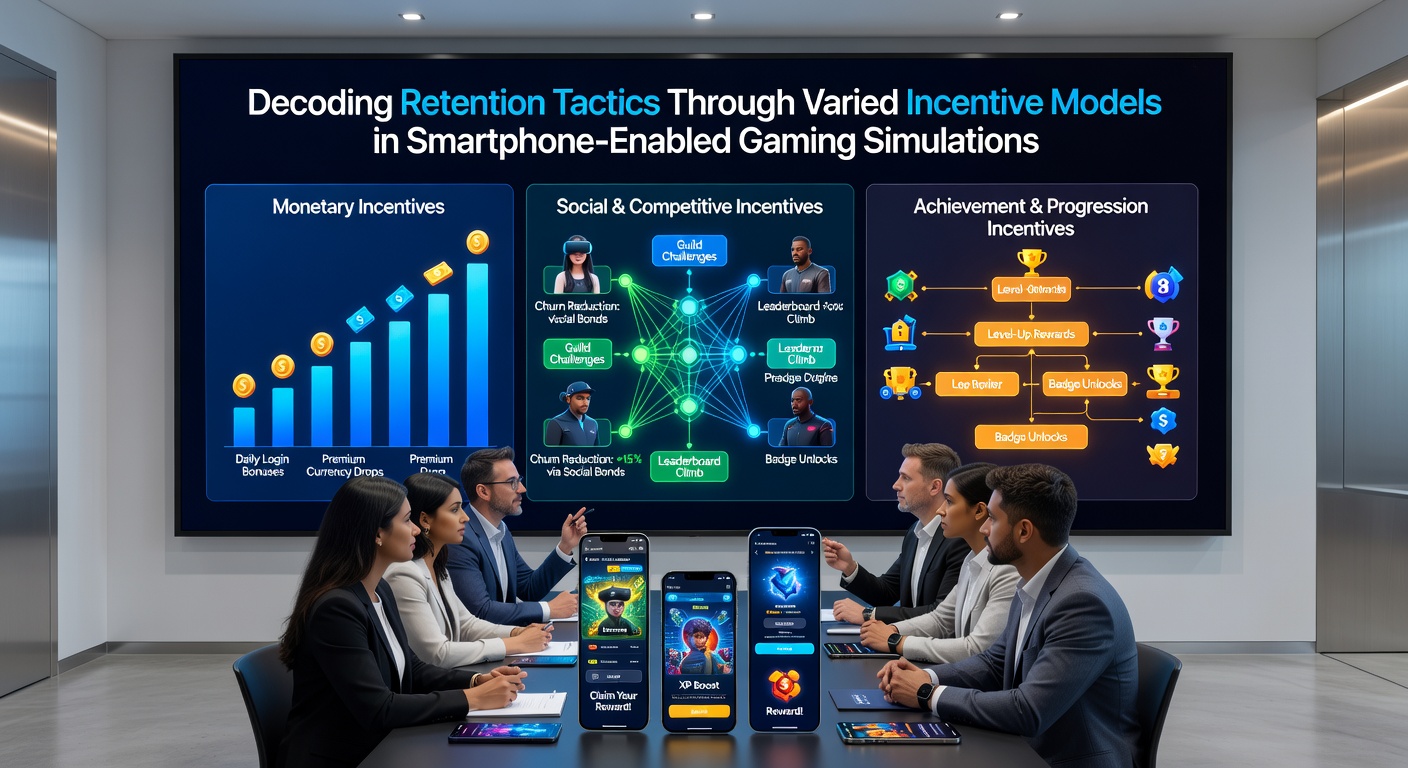 Diagramm mit verschiedenen Anreizmodellen und Retentionskurven in mobilen Spielen