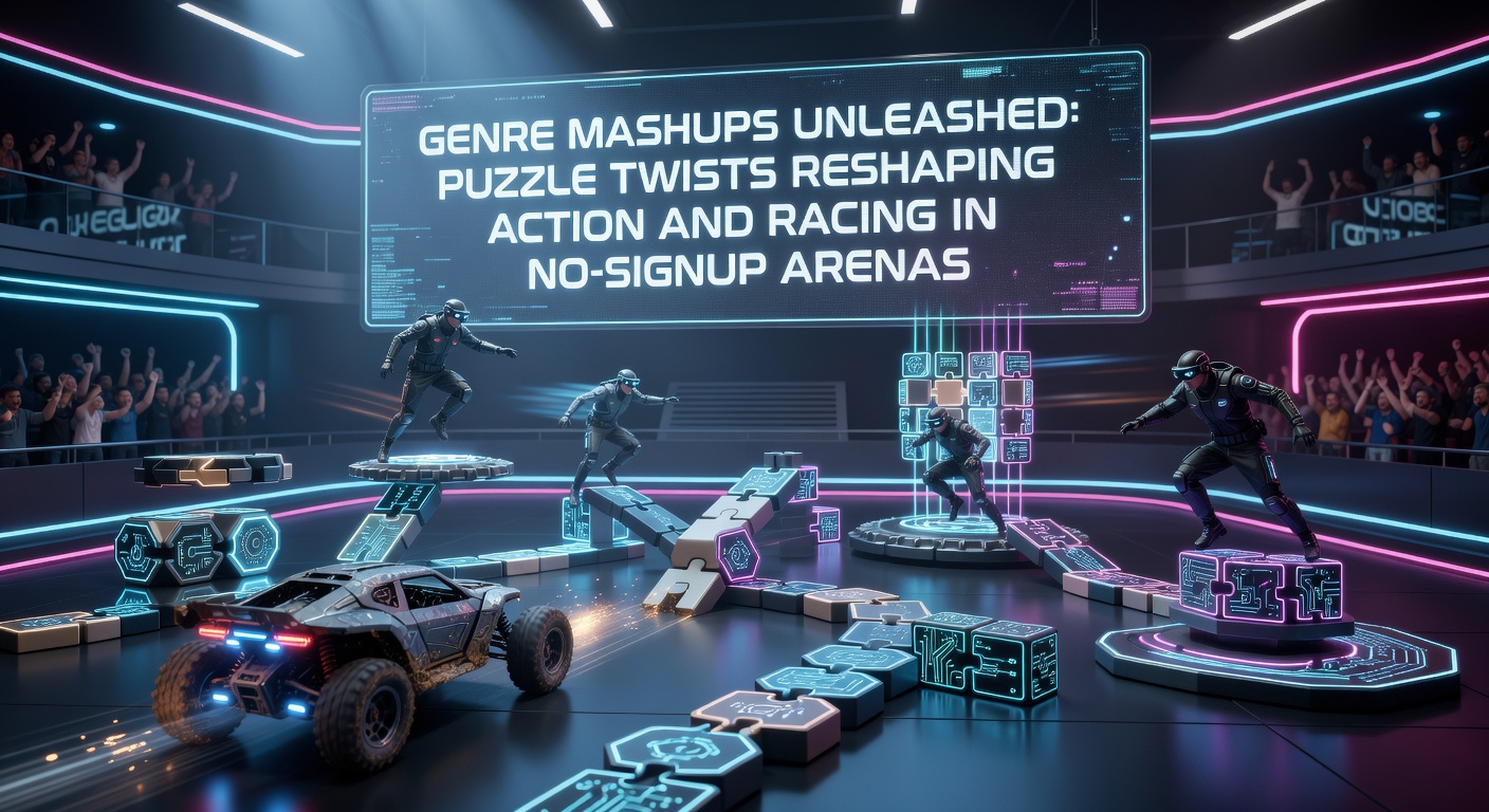 Schnelles Rennspiel mit Puzzle-Elementen, bei dem Fahrer Bahnen umbauen und Rätsel lösen, um Rivalen zu überholen – typisch für anmeldungsfreie Plattformen