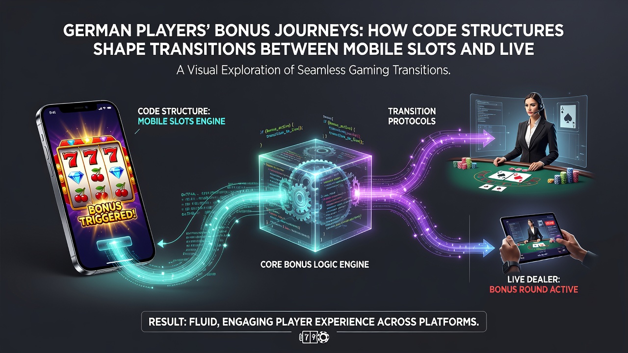 Illustration von Spielerpfaden durch Bonus-Codes von Slots zu Live-Jackpots